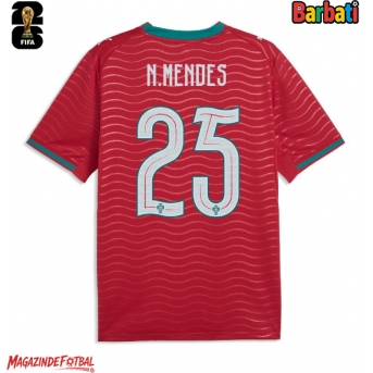 Portugalia Nuno Mendes #25 Tricou Fotbal Replică Mondial 2026 Barbati Acasa